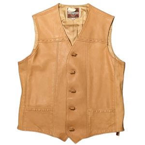 Pioneer Wear Vintage Leather Western Cowboy Vest SZ 40